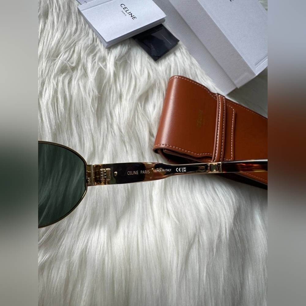 Celine Triomphe Gold Metal Sunglasses - Picture 4 of 6